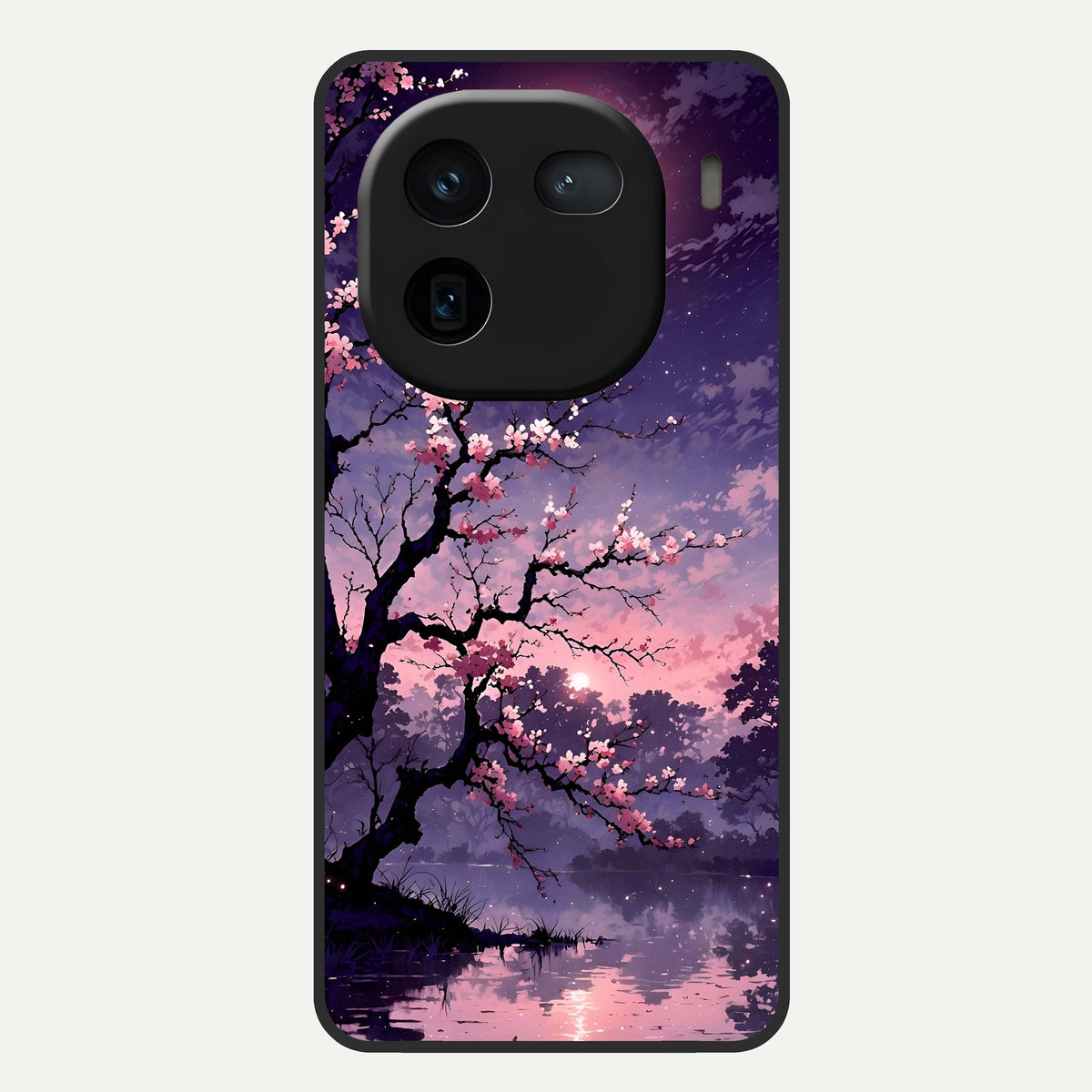  Blossom Pink Moon Glass Case For iQOO 12 5G back cover – full design glossy printed glass finish