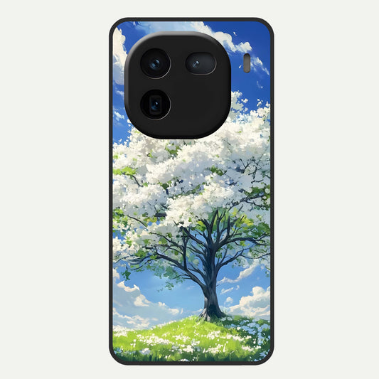  Blossom Sky Serenity Glass Case For iQOO 12 5G back cover – full design glossy printed glass finish
