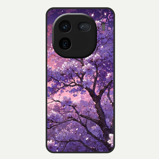  Blossom Tree Glass Case For iQOO 12 5G back cover – full design glossy printed glass finish