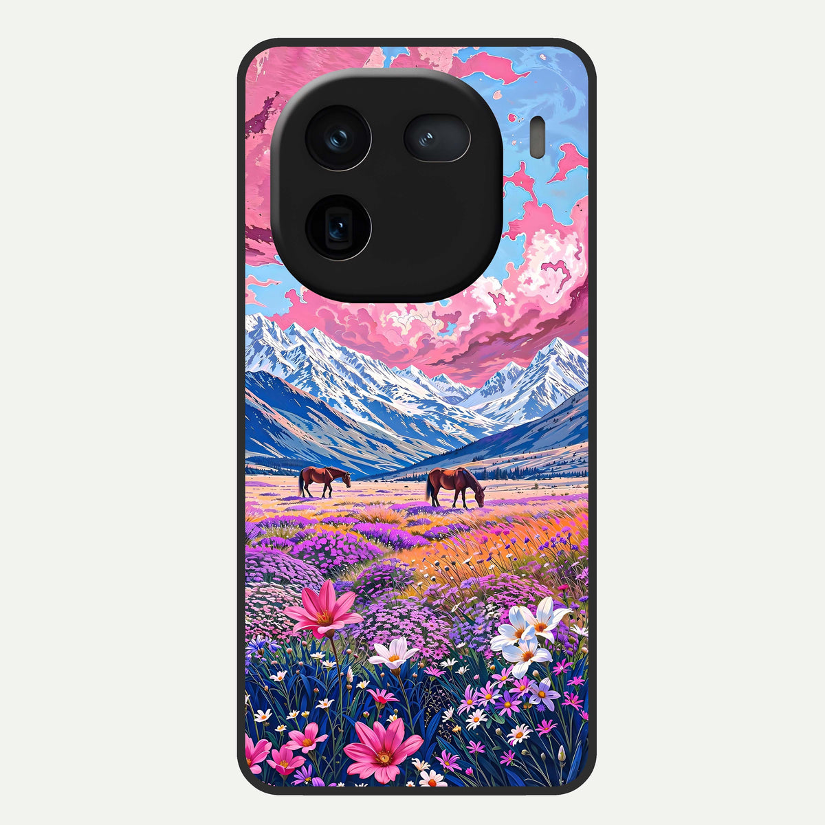 Blossom Valley Dream Glass Case For iQOO 12 5G back cover – full design glossy printed glass finish