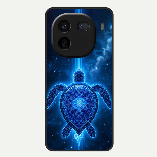  Blue Galaxy Turtle Glass Case For iQOO 12 5G back cover – full design glossy printed glass finish