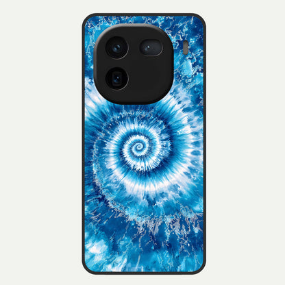  Blue Galaxy Wave Glass Case For iQOO 12 5G back cover – full design glossy printed glass finish