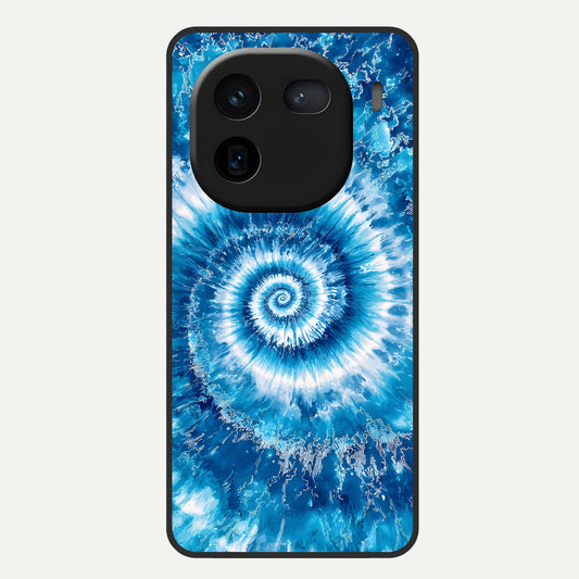  Blue Galaxy Wave Glass Case For iQOO 12 5G back cover – full design glossy printed glass finish