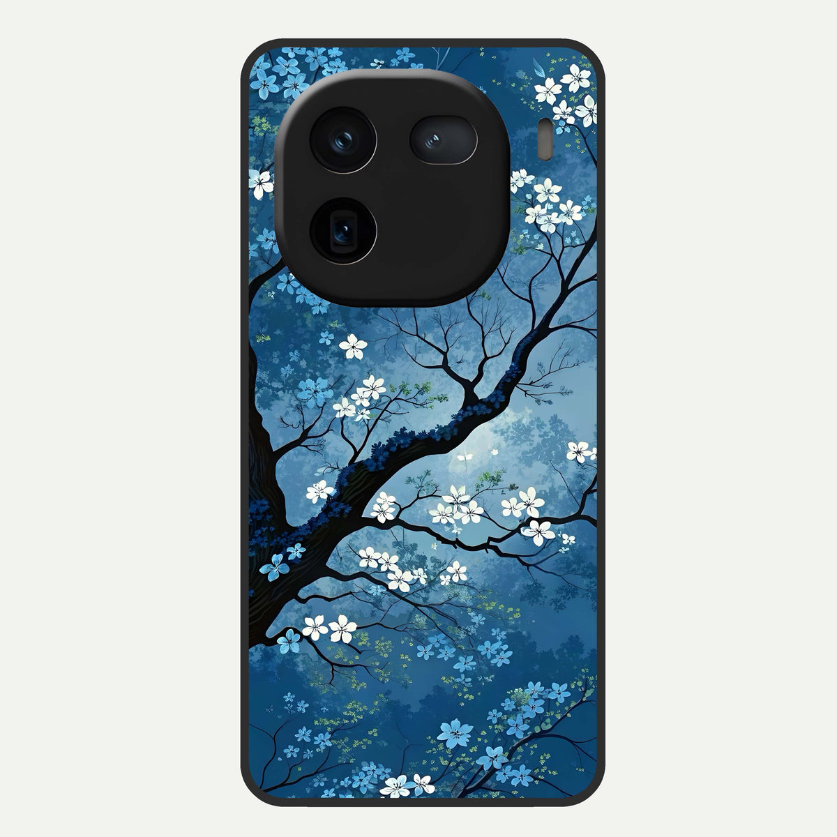  Blue Tree Serenity Glass Case For iQOO 12 5G back cover – full design glossy printed glass finish