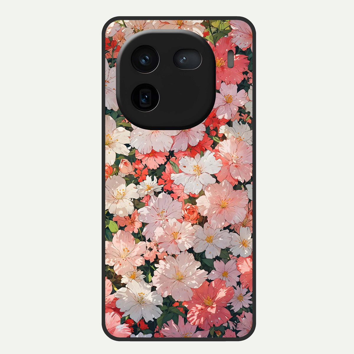  Blush Bloom Field Glass Case For iQOO 12 5G back cover – full design glossy printed glass finish
