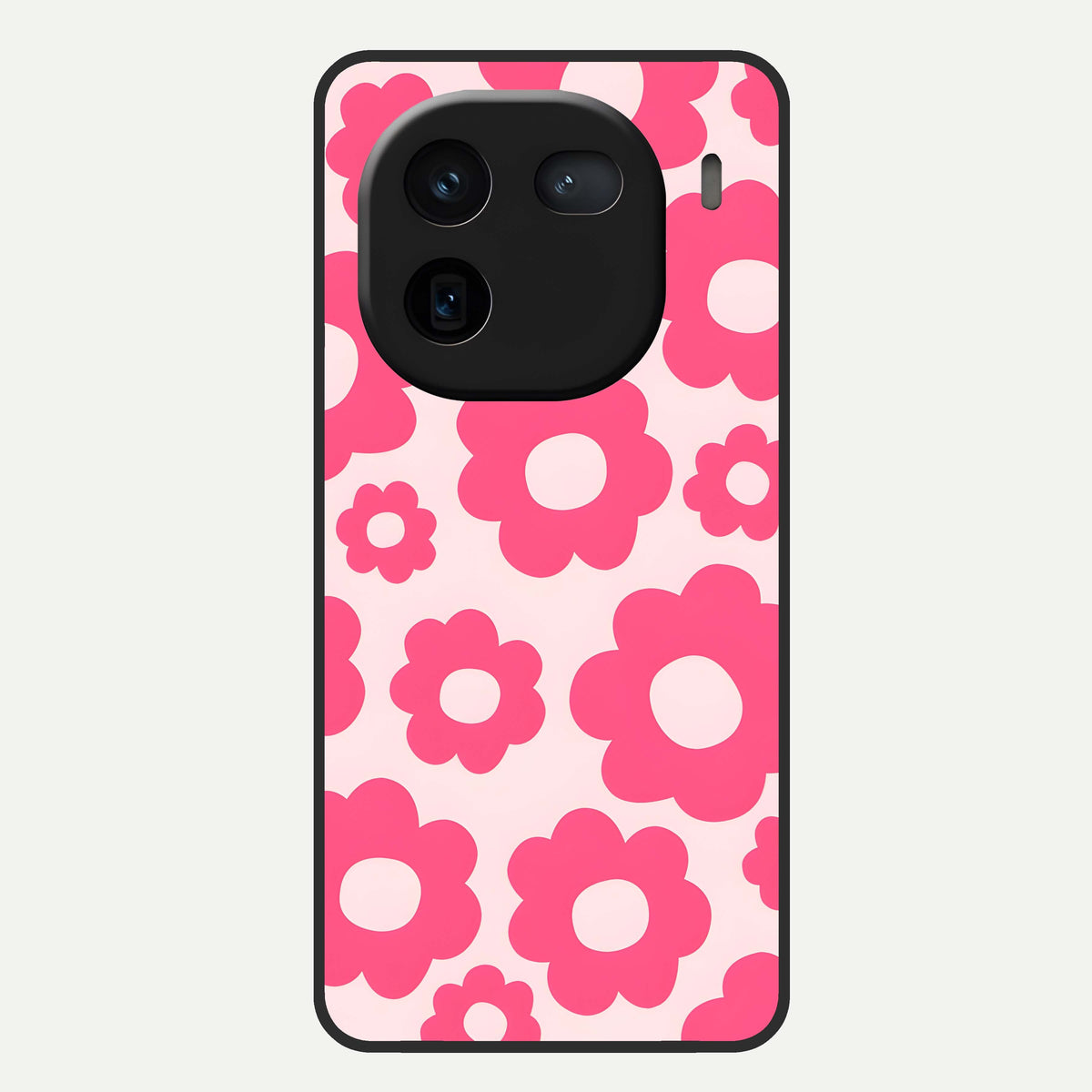  Blush Flower Pop Glass Case For iQOO 12 5G back cover – full design glossy printed glass finish