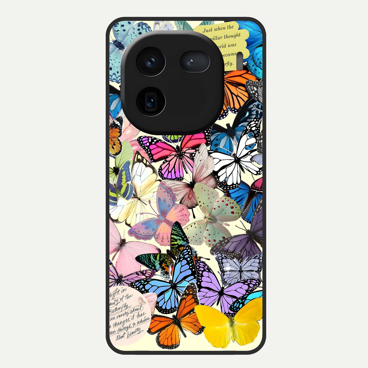  Butterflies Petal Dream Glass Case For iQOO 12 5G back cover – full design glossy printed glass finish