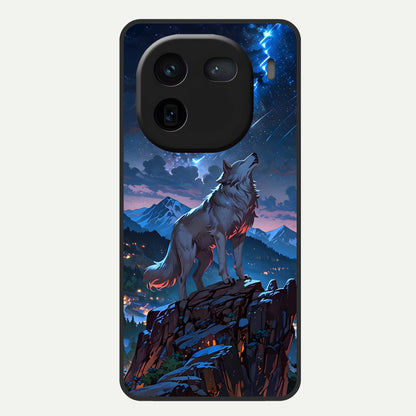  Celestial Wolf Howl Glass Case For iQOO 12 5G back cover – full design glossy printed glass finish