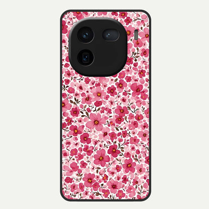  Cherry Blossom Charm Glass Case For iQOO 12 5G back cover – full design glossy printed glass finish