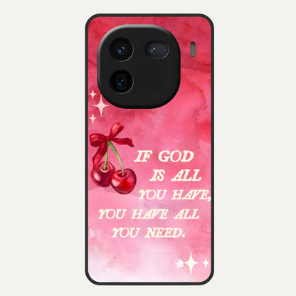  Cherry Quote Glass Case For iQOO 12 5G back cover – full design glossy printed glass finish