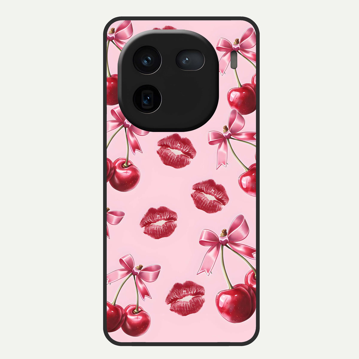  Cherry With Lips Glass Case For iQOO 12 5G back cover – full design glossy printed glass finish