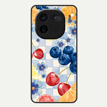  Citrus Bloom Joy Glass Case For iQOO 12 5G back cover – full design glossy printed glass finish