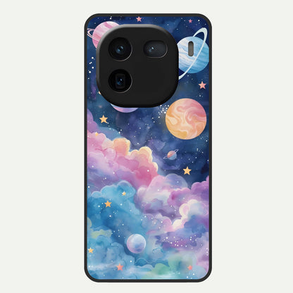  Cosmic Planet Dreams Glass Case For iQOO 12 5G back cover – full design glossy printed glass finish