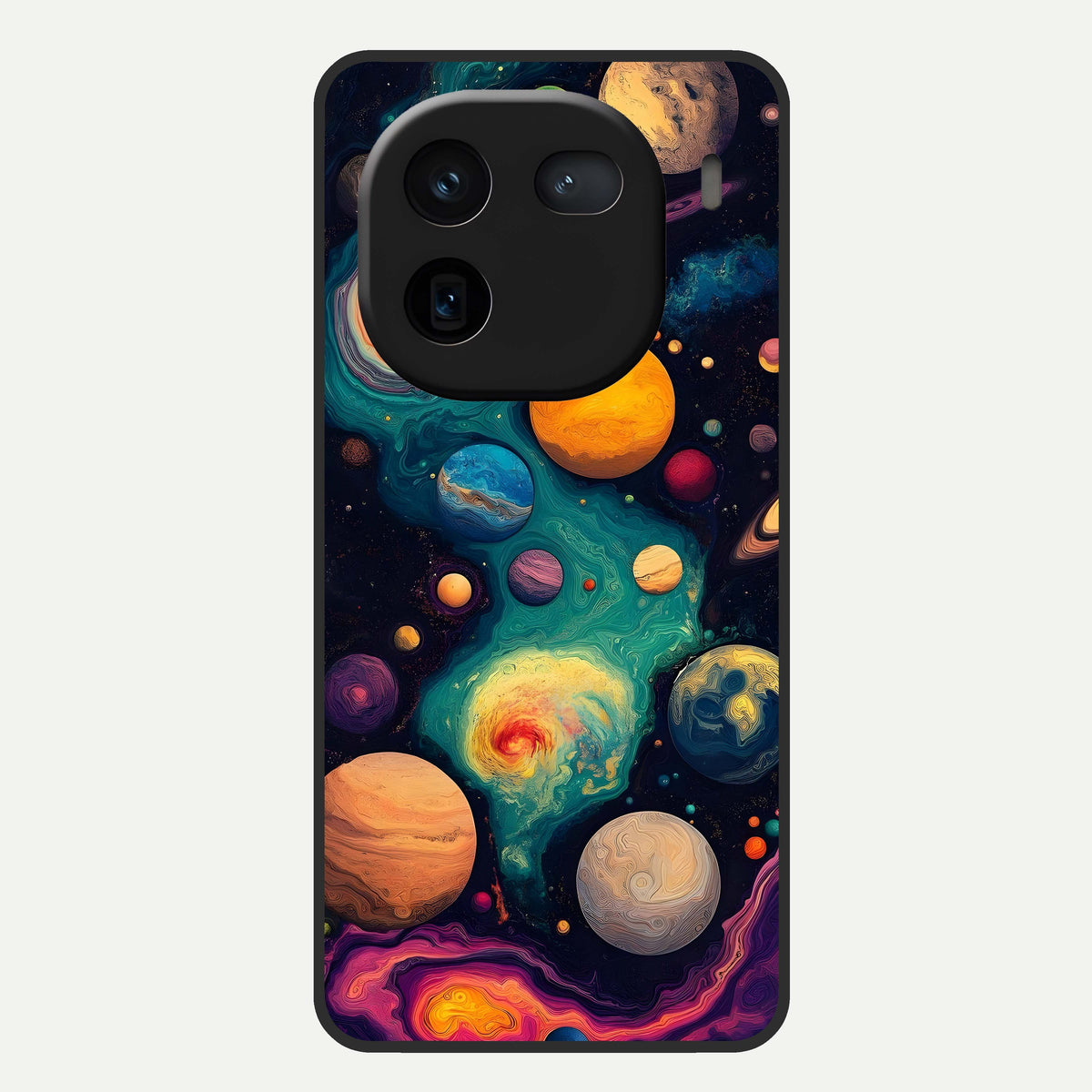  Cosmic Planet Journey Glass Case For iQOO 12 5G back cover – full design glossy printed glass finish