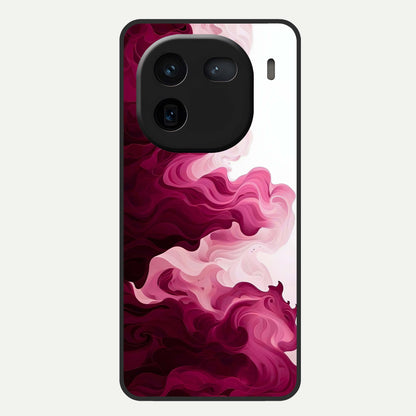  Crimson Wave Flow Glass Case For iQOO 12 5G back cover – full design glossy printed glass finish
