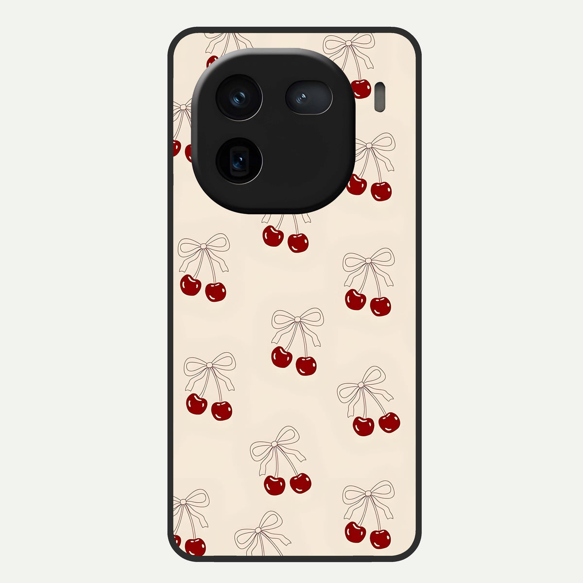  Cute Cherry Pattern Glass Case For iQOO 12 5G back cover – full design glossy printed glass finish
