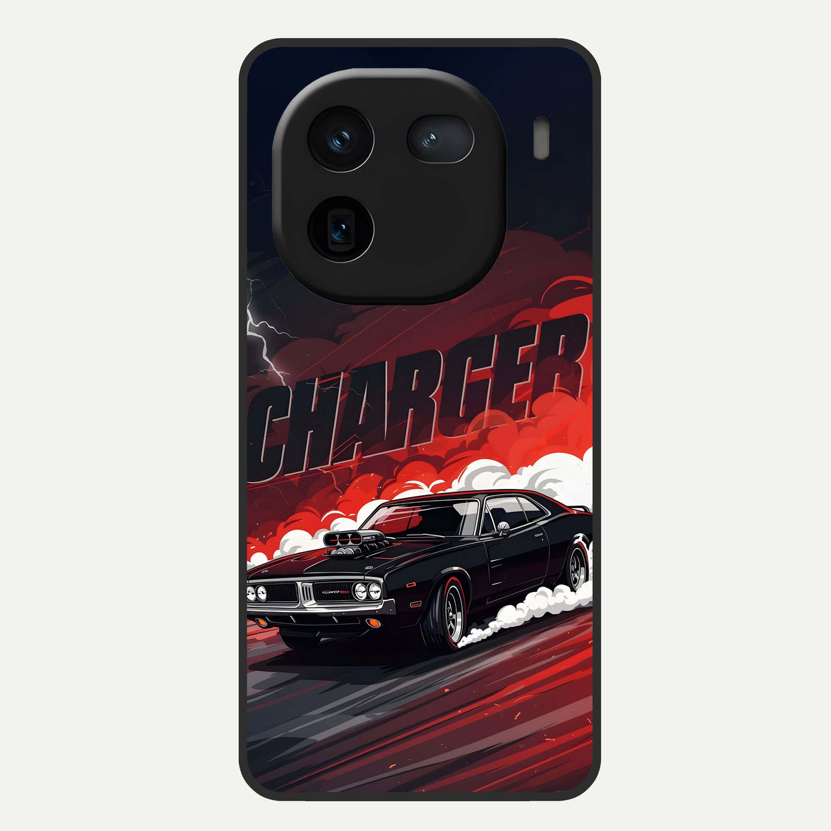  Dark Charger Fury Glass Case For iQOO 12 5G back cover – full design glossy printed glass finish