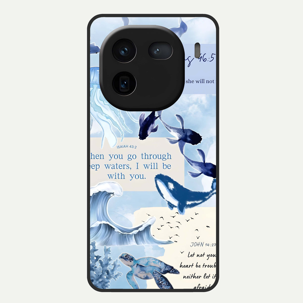  Faithful Ocean Promise Glass Case For iQOO 12 5G back cover – full design glossy printed glass finish