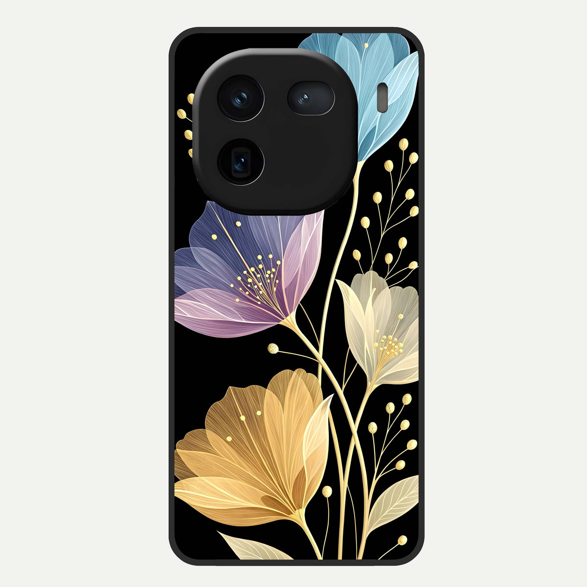  Flower Bloom Glow Glass Case For iQOO 12 5G back cover – full design glossy printed glass finish