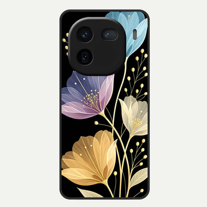  Flower Bloom Glow Glass Case For iQOO 12 5G back cover – full design glossy printed glass finish