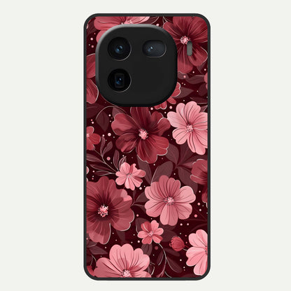  Flower Blush Bloom Glass Case For iQOO 12 5G back cover – full design glossy printed glass finish