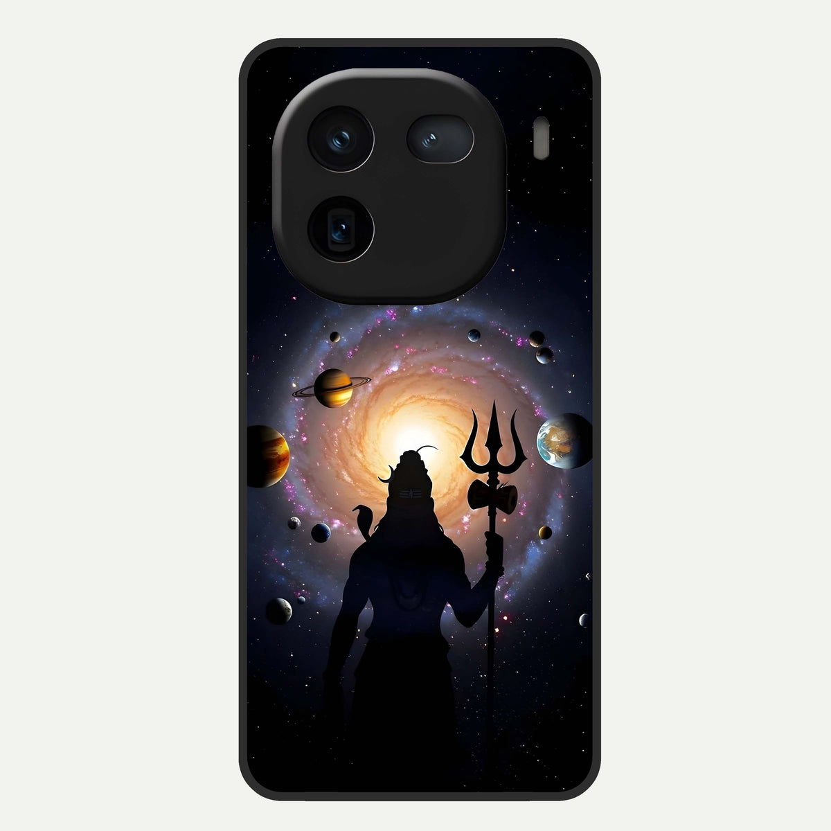  Galactic Shiva Vision Glass Case For iQOO 12 5G back cover – full design glossy printed glass finish
