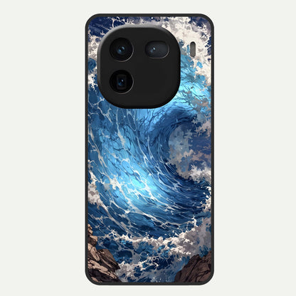  Giant Ocean Wave Glass Case For iQOO 12 5G back cover – full design glossy printed glass finish