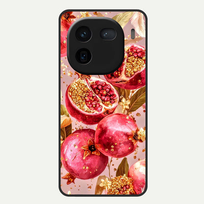  Golden Bloom Glow Glass Case For iQOO 12 5G back cover – full design glossy printed glass finish