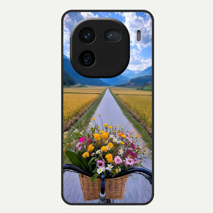  Golden Field Journey Glass Case For iQOO 12 5G back cover – full design glossy printed glass finish