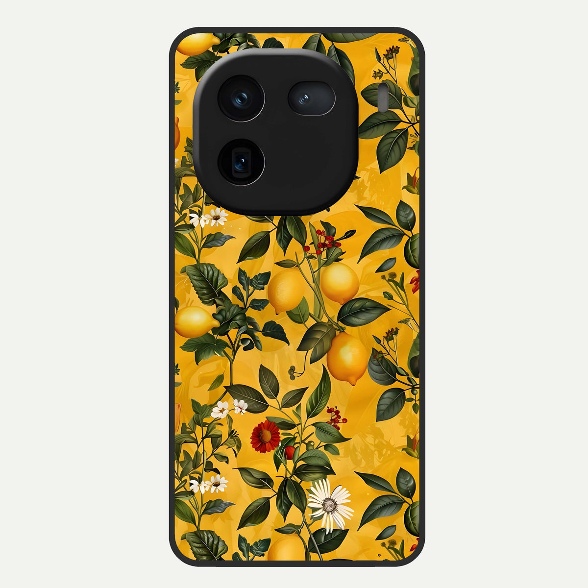  Golden Lemon Field Glass Case For iQOO 12 5G back cover – full design glossy printed glass finish