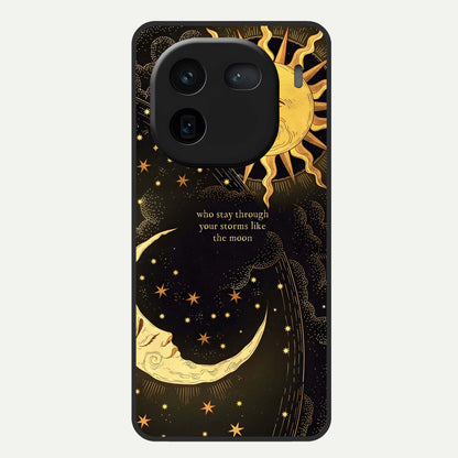  Golden Lunar Love Glass Case For iQOO 12 5G back cover – full design glossy printed glass finish