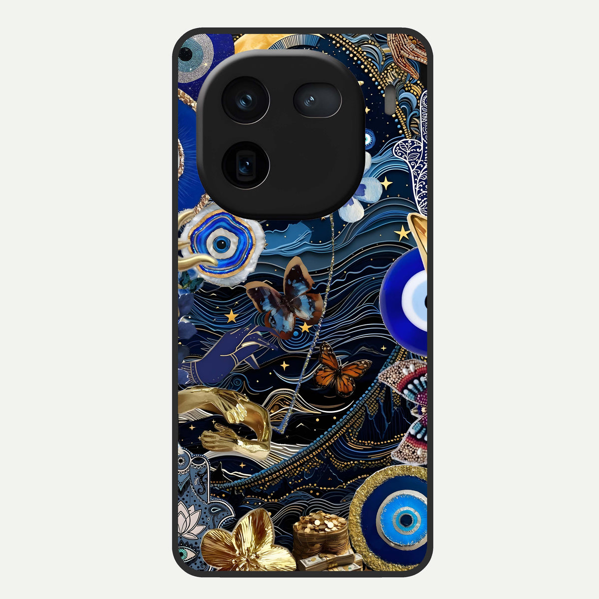  Golden Moon Magic Glass Case For iQOO 12 5G back cover – full design glossy printed glass finish