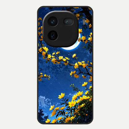  Golden Night Glow Glass Case For iQOO 12 5G back cover – full design glossy printed glass finish