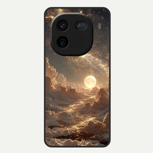  Golden Sky Dream Glass Case For iQOO 12 5G back cover – full design glossy printed glass finish