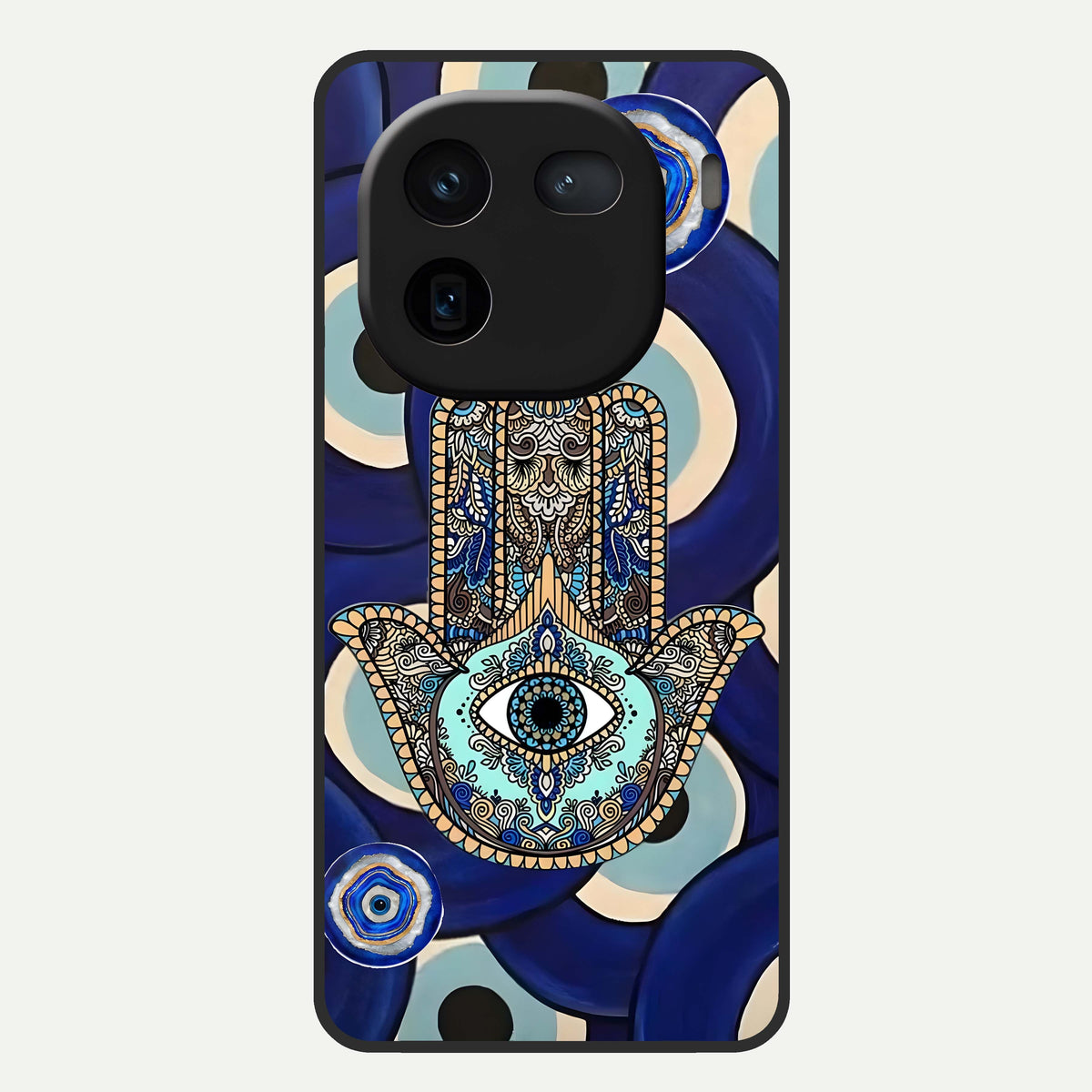  Hamsa Divine Guard Glass Case For iQOO 12 5G back cover – full design glossy printed glass finish