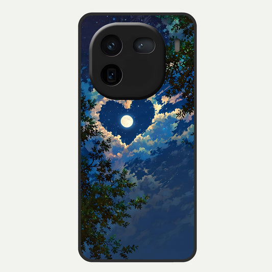  Heart With Moon Sky Glass Case For iQOO 12 5G back cover – full design glossy printed glass finish