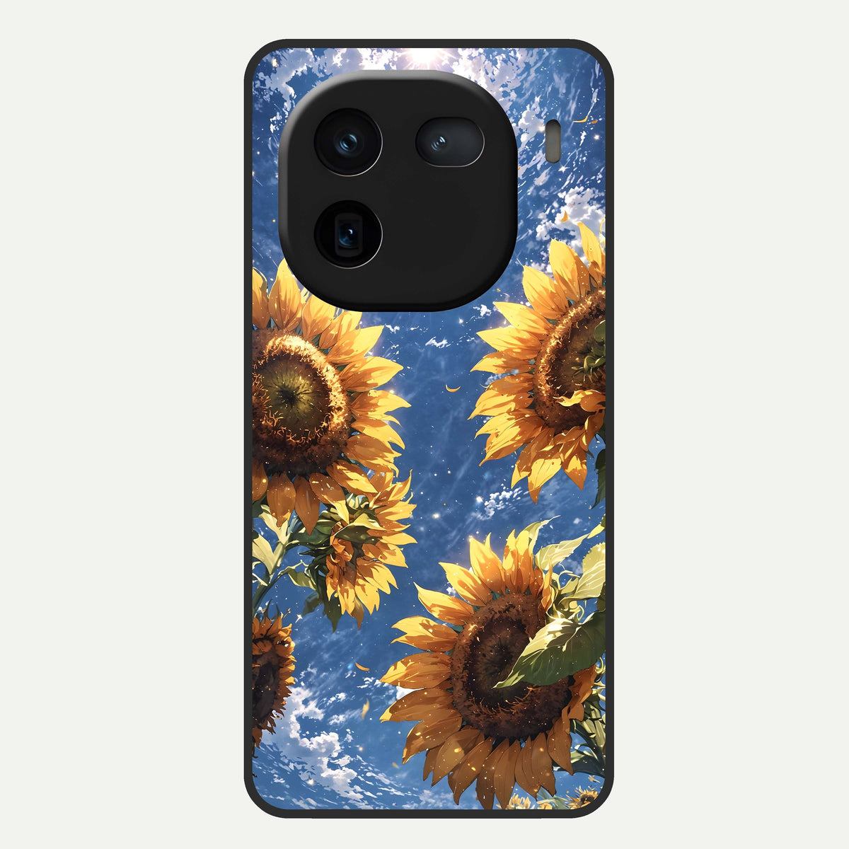  Heavenly Sunflower Rise Glass Case For iQOO 12 5G back cover – full design glossy printed glass finish