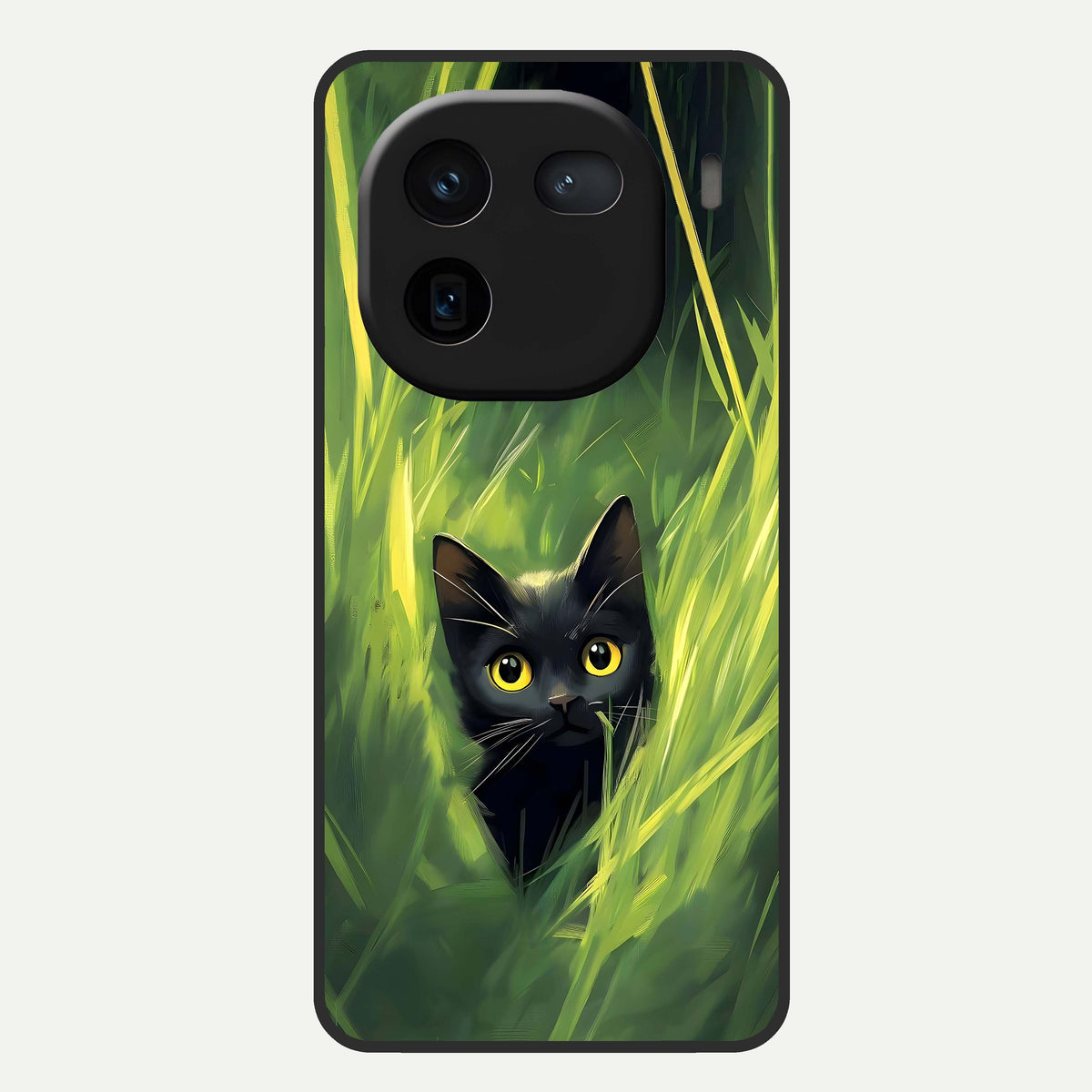  Hidden Cat Whisper Glass Case For iQOO 12 5G back cover – full design glossy printed glass finish