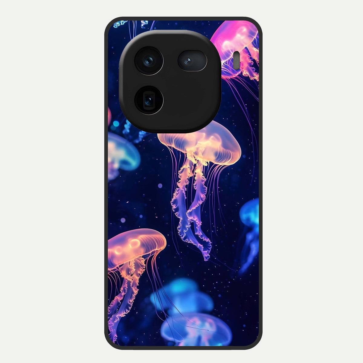  Jellyfish Pattern Glass Case For iQOO 12 5G back cover – full design glossy printed glass finish