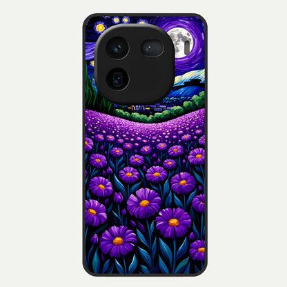 Lavender Moon Field Glass Case For iQOO 12 5G back cover – full design glossy printed glass finish