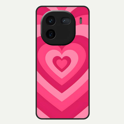  Layered Love Hearts Glass Case For iQOO 12 5G back cover – full design glossy printed glass finish
