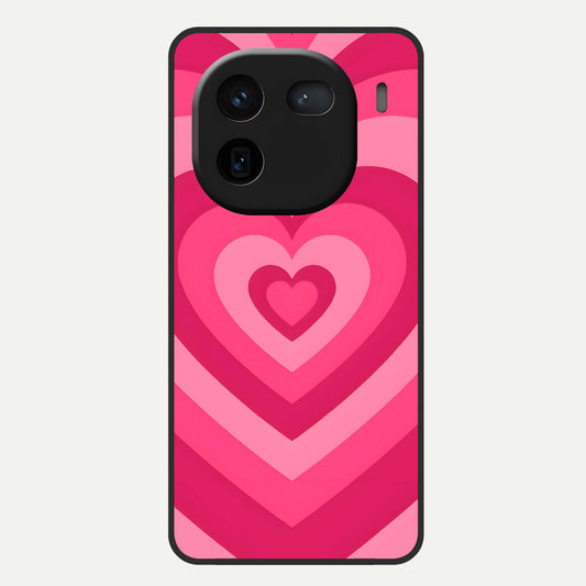  Layered Love Hearts Glass Case For iQOO 12 5G back cover – full design glossy printed glass finish