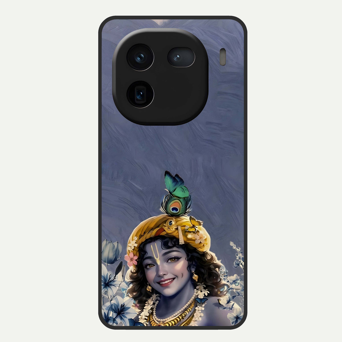  Lord Krishna Glass Case For iQOO 12 5G back cover – full design glossy printed glass finish
