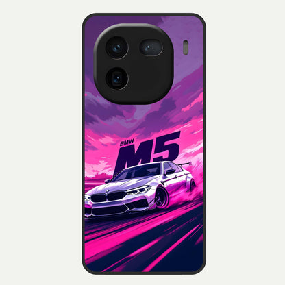  MS Neon Car Glass Case For iQOO 12 5G back cover – full design glossy printed glass finish