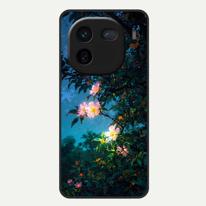  Midnight Bloom Glow Glass Case For iQOO 12 5G back cover – full design glossy printed glass finish