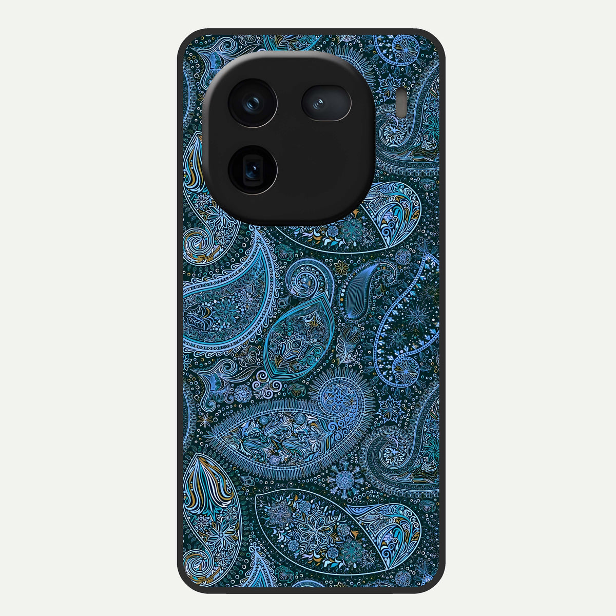  Midnight Paisley Glow Glass Case For iQOO 12 5G back cover – full design glossy printed glass finish