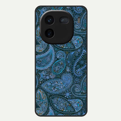  Midnight Paisley Glow Glass Case For iQOO 12 5G back cover – full design glossy printed glass finish