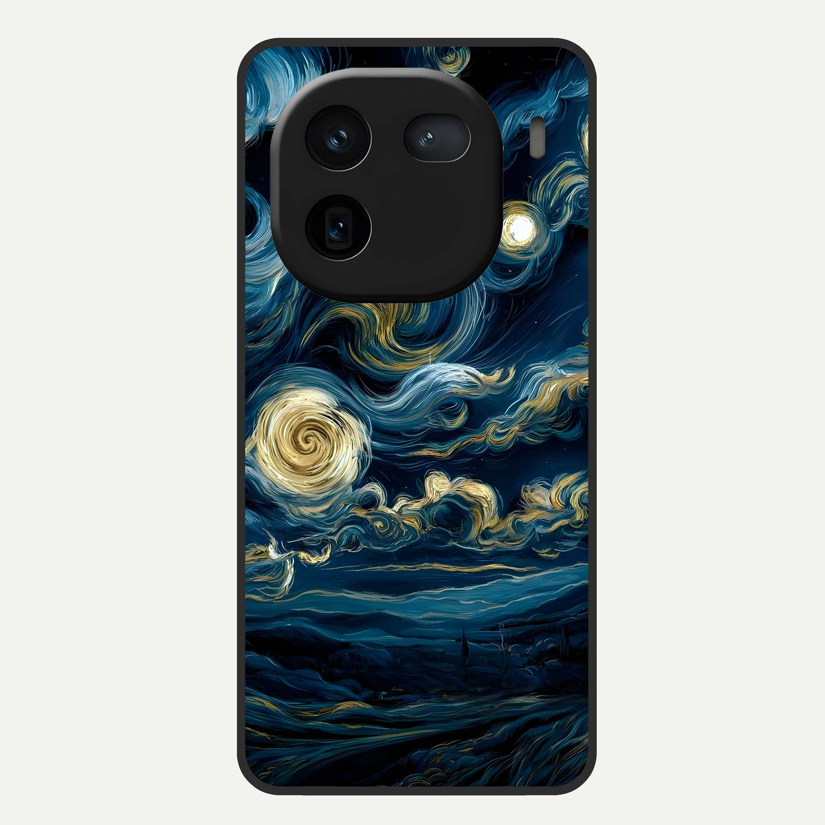  Midnight Sky Whirl Glass Case For iQOO 12 5G back cover – full design glossy printed glass finish