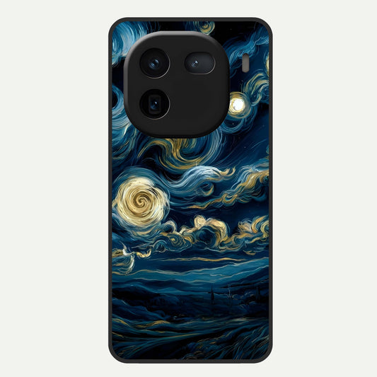  Midnight Sky Whirl Glass Case For iQOO 12 5G back cover – full design glossy printed glass finish