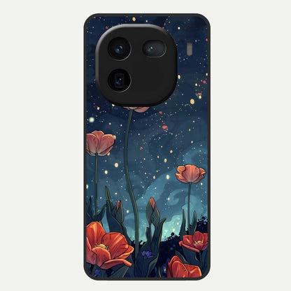  Midnight Tulip Glow Glass Case For iQOO 12 5G back cover – full design glossy printed glass finish